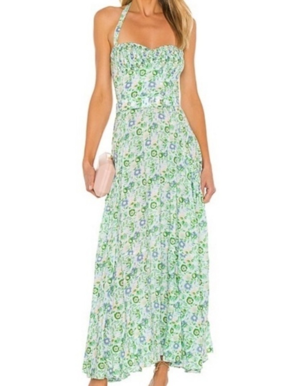 SWF Halter Midi Maxi Floral Halterneck Dress